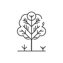 Outline illustration of a stylized tree with branches and leaves