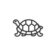 Obraz premium Outline Illustration of a Turtle with a Shell