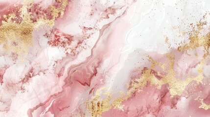 Elegant pink marble texture with gold accents and abstract design, perfect for backgrounds or artistic compositions.