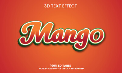 Editable Text Effect Mango 3D Vector Template