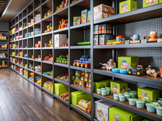 shelves with bottles of wine in supermarket