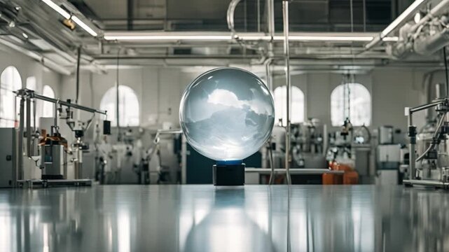 science experiment using a glass ball