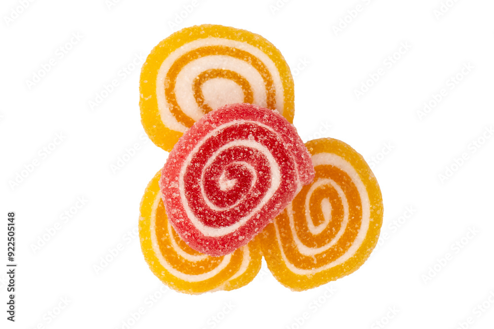 Canvas Prints Jelly sweet candy roll isolated on a white background. Marmalade candy.