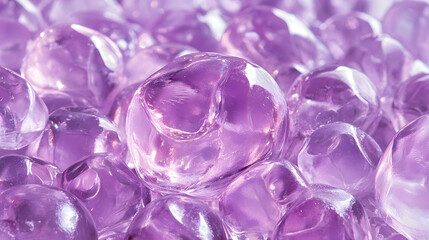 Shiny Purple and Pink Christmas Ornaments with Reflective Glass Spheres and Bubbles