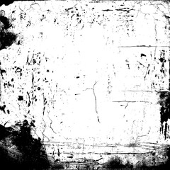 Distressed Black and White Grunge Texture Overlay