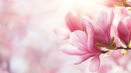 Fototapeta premium Soft Pink Magnolia Blooms