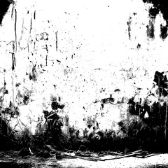 Distressed Black and White Grunge Texture Overlay