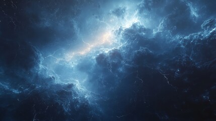 Fototapeta premium Magical lightning storm with intricate bolt patterns, ethereal light aura,