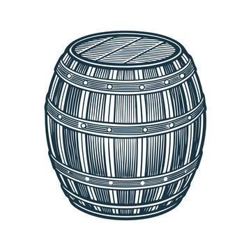 recommend clip art: Vintage  engraved style wooden barrel vector design template illustration