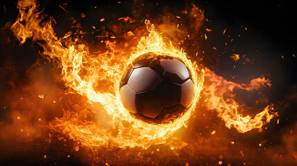 Fototapeta premium energy football on fire
