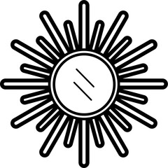 Sunburst mirror vector outline illustration