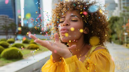 The Woman Blowing Confetti