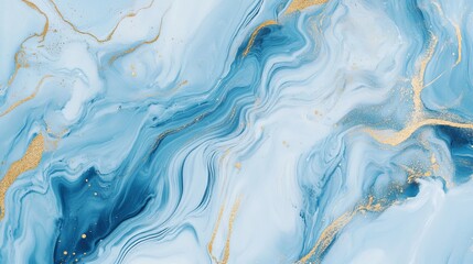 Fluid Blue Abstract Art