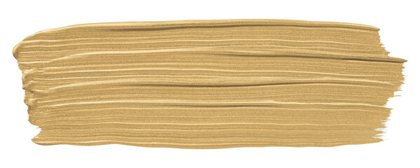 Shiny light brown brush stroke isolated on transparent background.