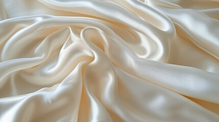 Obraz premium Smooth white silk fabric, capturing its luxurious texture and gentle folds
