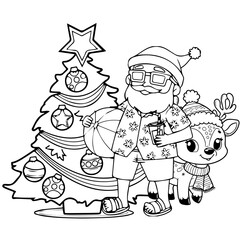 Christmas coloring page for kids and adults