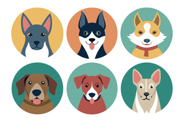 Fototapeta premium Hand drawn dog breeds element collection