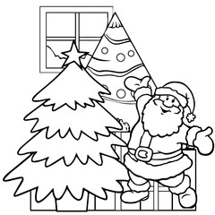 Christmas coloring page for kids and adults