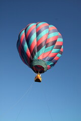 Hot air balloon in flight
