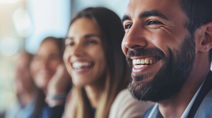 Fototapeta premium Businessman with a joyful expression in a meeting