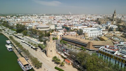 Aerial view of Sevilla, Andalusia. Southern Spain