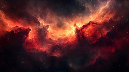 Apocalyptic Cosmic Inferno   Fiery Swirling Vortex in Dark Turbulent Space