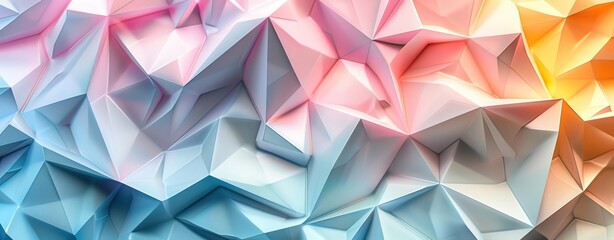 Abstract geometric shapes in pastel colors, more clarity with clear light and sharp focus, high detailed