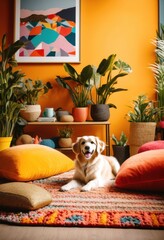 vibrant indoor pet experiences cozy environments colorful decor engaging activities, activity, play, comfort, warmth, design, space, enjoyment, interaction