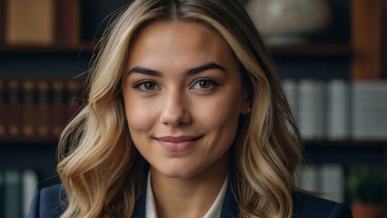 Obraz premium woman in business, professional attire, corporate photo, business office