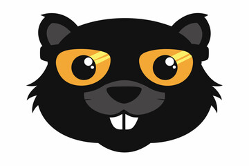 a black beaver face sunglass vector design