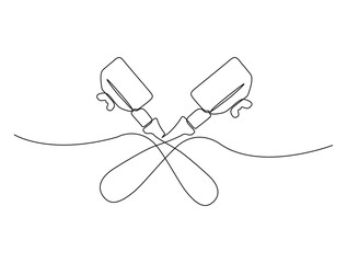 Obraz premium Continuous one line drawing of portafilter- barista equipment. portafilter - coffee maker single line vector illustration. Editable line vector.