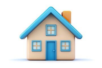 Obraz premium Toy House on white. 3D illustration 