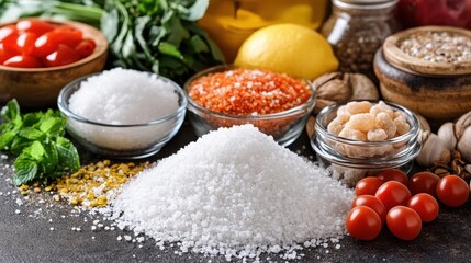 Graphic highlighting the high salt content in processed foods, displayed with a detailed infographic, emphasizing the importance of monitoring dietary sodium intake.