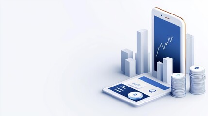 Fintech app, blockchain secure transactions, flat design illustration