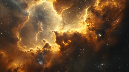 Obraz premium Intense Cosmic Explosion in Fiery Nebula of Interstellar Space