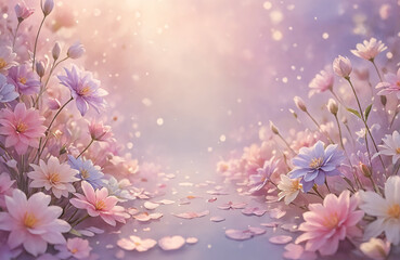 Fototapeta premium beautiful pastel colour flower and flower petals dreamy background