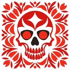Skull pattern perfect symmetric vector art illustration