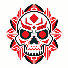 Skull pattern perfect symmetric vector art illustration