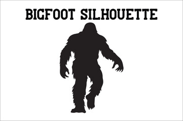 Fototapeta premium Bigfoot silhouette on white background. Bigfoot silhouettes and bigfoot concept silhouette vector illustration. Bigfoot silhouette.