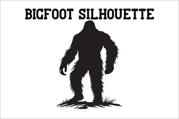 Fototapeta premium Bigfoot silhouette on white background. Bigfoot silhouettes and bigfoot concept silhouette vector illustration. Bigfoot silhouette.
