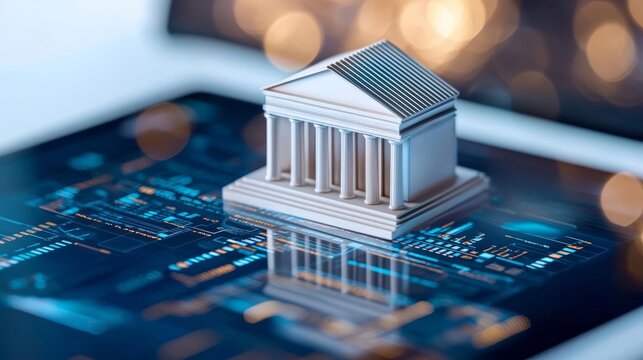 Visual of a financial institution leveraging fintech innovations for seamless integration of online and offline services