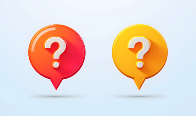 Exclamation mark and question mark set icons. Message bubble icons. Flat style. Vector icons.