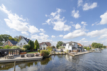 Obraz premium Tourist boat from Silkeborg to lake Julsø and Himmelbjerget