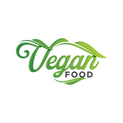 Vegan Food letter text typography for food industry