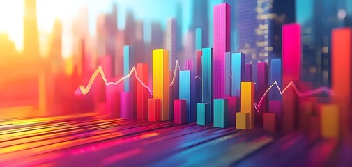 Fototapeta premium A Stunning Visualization of a Dynamic and Vibrant Investment Portfolio with Engaging Financial Graphs