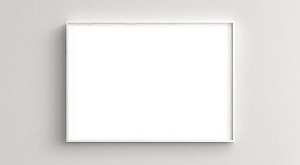 Maqueta de marco de póster de imagen de madera mínima sobre papel tapiz blanco	