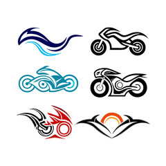 Fototapeta premium Motorcycle logos collection symbol designs for business (8)