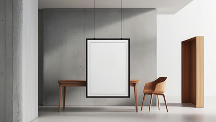 Empty aesthetic mockup poster frame