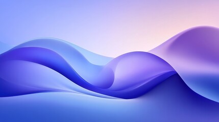 Fototapeta premium Abstract Digital Art Blue and Purple Gradient Waves, digital art, abstract art, gradient, waves