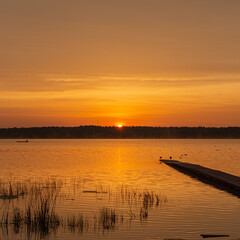 sunset on the lake